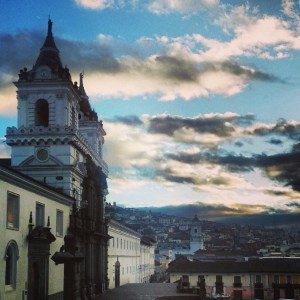 Sunrise view from my room at Casa Gangotena, on my first morning in Quito