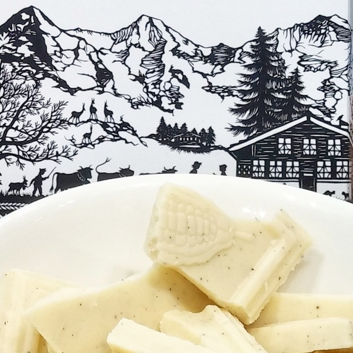 Back to the excellent fair trade white chocolate by Milkboy Chocolate.