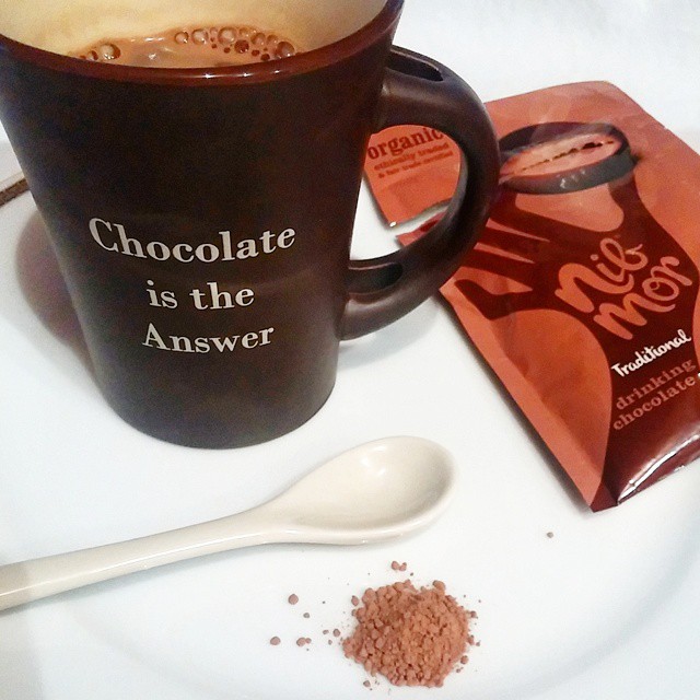 I made delicious vegan drinking chocolate with Nibmor and water. Nibmor founder Heather Terry recommends coconut milk too.