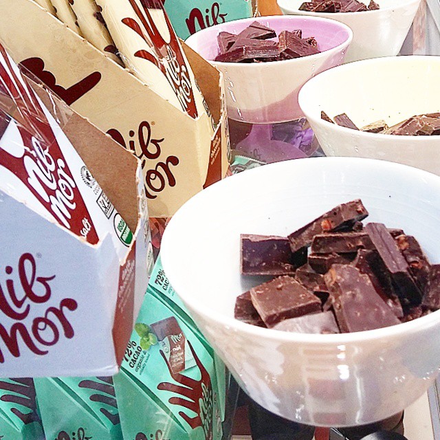 Smooth and flavorful Nibmor Chocolate, part of the wonderful fair trade contingent, and also woman-owned