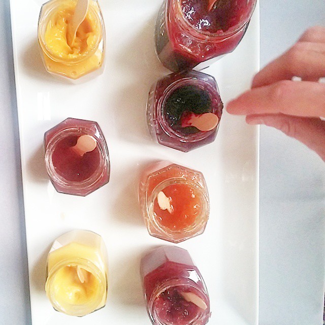 Rare Bird Preserves, including chocolate blueberry