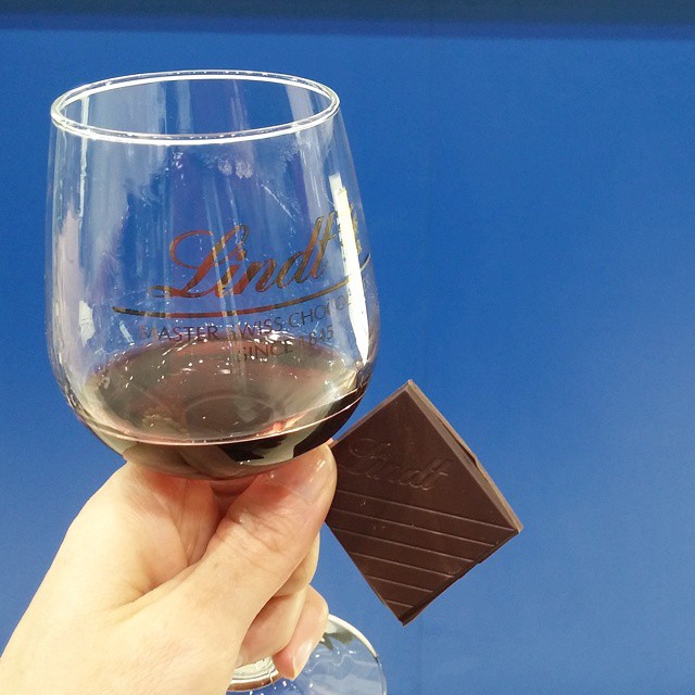 Wine and chocolate tasting at Lindt, with wines developed specifically for the brand