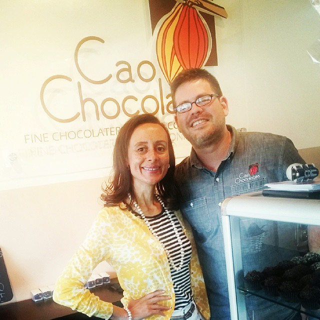 With Ricardo Cao Trillos at his magic Miami chocolate shop