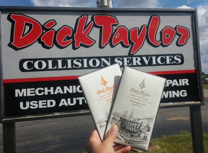 Inside joke: Dick Taylor craft chocolate from California meets Dick Taylor Collision Services of Illinois