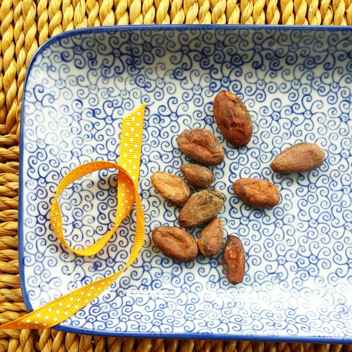Cocoa beans, also called cacao, from which chocolate is made