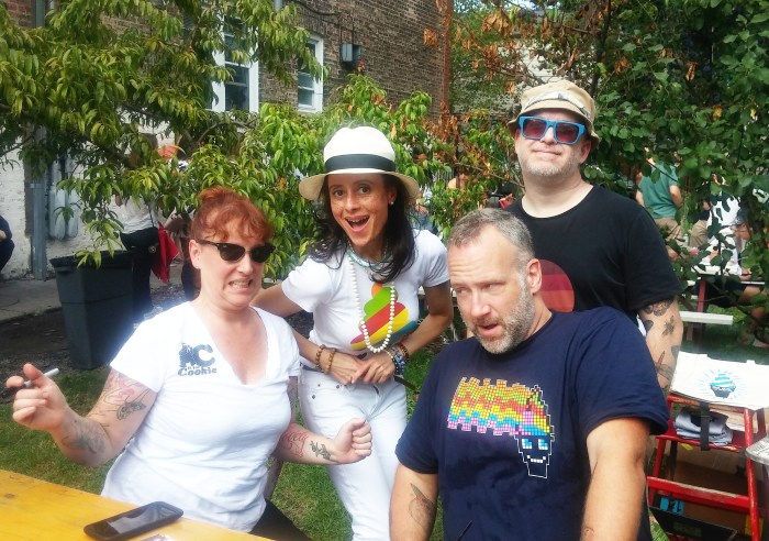 Mindy Segal of Hot Chocolate, yours truly, and Douglas Quint and Bryan Petroff of Big Gay Ice Cream. 