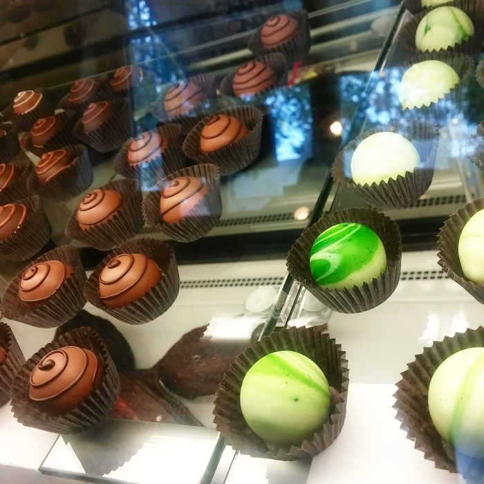 Luscious truffles made onsite at Cocoa Blue Chocolates