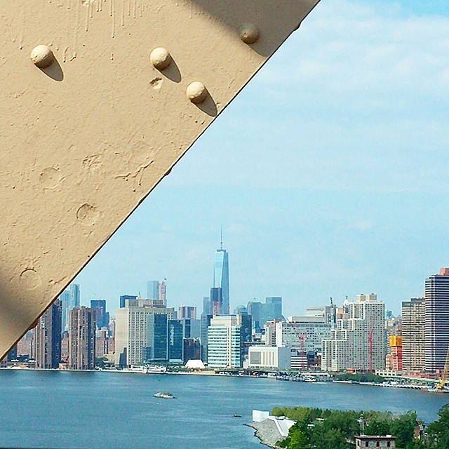 Good morning, NYC and Freedom Tower, from the Queensboro Bridge