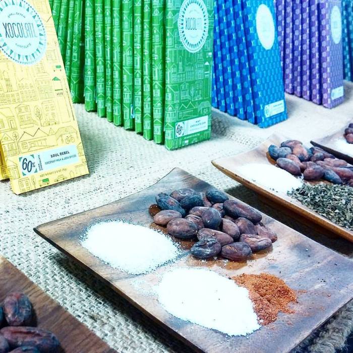 Pure ingredients on display, along with delicious chocolate and beautiful packaging, by Xocolatl at the NW Chocolate Festival